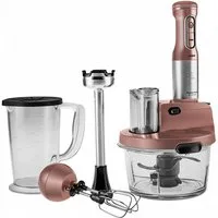 Karaca Küchenmaschine Mastermaid Küchenroboter aus Stahlglas Langer Mixer Standmixer Zeerkleinerer 2500 W Rosegold