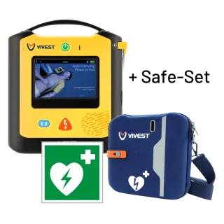 ViVest – PowerBeat X3 Defibrillator + AED-Schutzkoffer + AED Symbolschild + Safeset