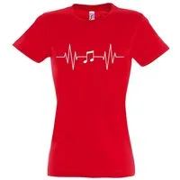 Youth Designz T-Shirt Heartbeat Musik Note Damen Shirt mit Music Frontprint