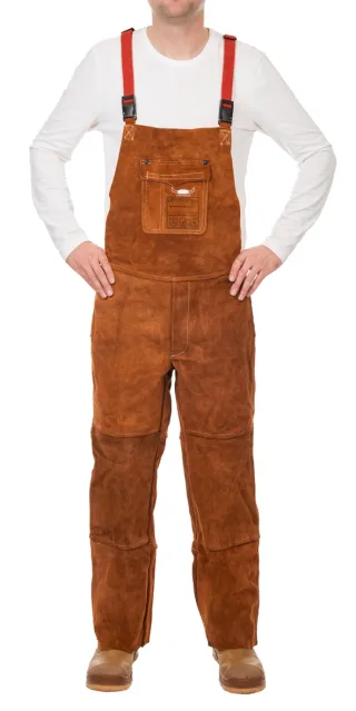 ELMAG Schweißer Latzhose WELDAS 44-7440/7648 Lava Brown™ Spalt-Rindleder - 59187