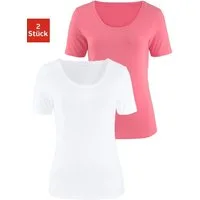 Vivance T-Shirt (2er-Pack) aus elastischer Baumwoll-Qualität, sommerlich leicht