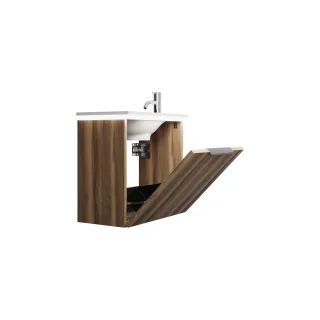 Burgbad Mineralguss Waschtisch-Set Eqio Frassino Dekor Cappuccino/Alpinweiss, SFPR052F3437C0001 SFPR052F3437C0001