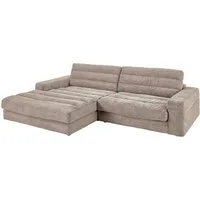 3C Candy Ecksofa Stripes Mega-Sofa, bequem und komfortabel, L-Form, Lose Rückenkissen, mit feiner Quersteppung, Cord-Bezug