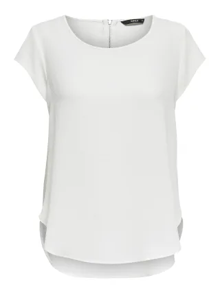 ONLY - ONLVIC S/S SOLID TOP NOOS WVN Cloud Dancer - Gr. - 36