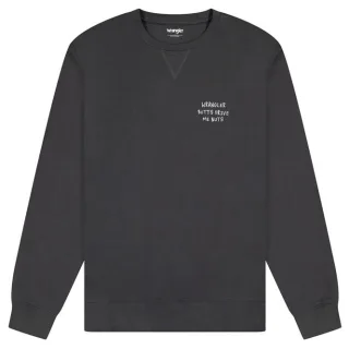 Wrangler - EMBROIDERY CREW FADED BLACK