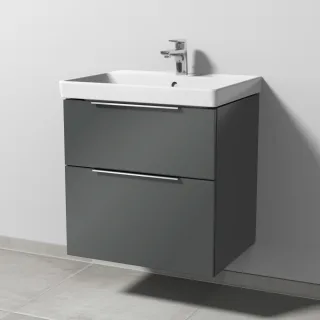 Sanipa 3way Waschtischunterbau zu Villeroy & Boch Avento Waschtisch mit 2 Auszügen, Anthrazit-Glanz UF62179