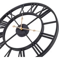 Youyijia Uhr Wanduhr Runde Wanduhr aus Metall Wanduhr im Vintage-Stil