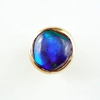 1,12 ct Black Opal Gelbgold Ohrring 14k Single-Ohrstecker 585er