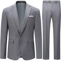 Allthemen Anzug (2 tlg) Slim Fit Ein Knopf Herrenanzug im eleganten Look