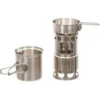 FoxOutdoor Topf-Set Fox Outdoor Kochset, Travel, Edelstahl, Edelstahl (Set, 5-tlg., 1 Pfanne, 1 Topf, 1 Kocher)