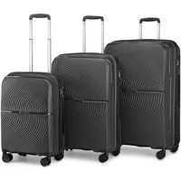 British Traveller Trolleyset 3-teilig Sets Hartschalen-Kofferset (100% PP) mit TSA-Schloss, (3 tlg)