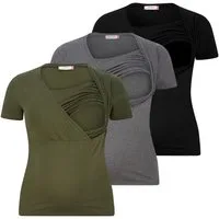 M.M.C. Stillshirt Stillmode Umstandsshirt 3er Set Umstandsmode (3-tlg) Schwangerschaftsshirt