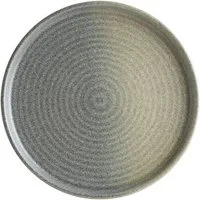Bonna Teller 6x Hornfels Ripple flach Ø 28 cm, Robustes Porzellan, Grau, Teller für den Alltag und für jeden Anlass