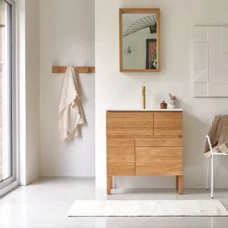 Waschtisch aus Eiche mit Keramikwaschbecken Loft Sil Trendy