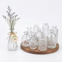 relaxdays Dekovase Deko Vasen im 10er Set (10 St), transparent
