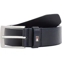 Tommy Hilfiger Ledergürtel ADAN 3.5 cm breit EXT Metalllogopatch, Einfachdornschnalle