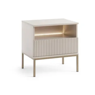 Graingold Nachtschrank, Kaschmir, Metall, 1 Fächer, 1 Schubladen, Rechteckig,Rechteckig, 54x56x39 cm, Schlafzimmer, Nachttische