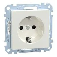 Schutzkontakt-Steckdose mit Steckklemme, Unterputz, 16 Ampere, 250 Volt, glänzend weiß (glänzend), Retail