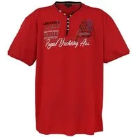 Lavecchia T-Shirt Lavecchia Herren T-Shirt LV-608 (Rot, 3XL) Herrenshirt V-Ausschnitt