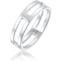 Kuzzoi Silberring Herren Bandring Steg Massiv 925 Silber