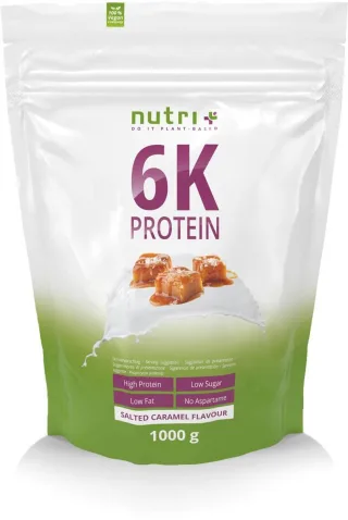 nutri+ 6k Proteinpulver | 1000 g | Proteinpulver mit 6 pflanzlichen Proteinen | vegan Salted Caramel