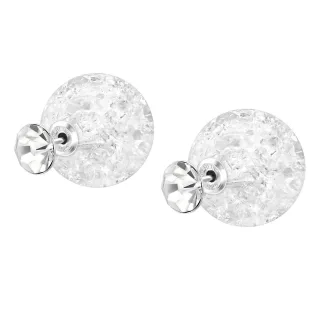 Doppel Kugel Ohrringe aus 925 Silber