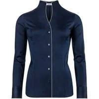 Vincenzo Boretti Klassische Bluse tailliert stretch Kelchkragen