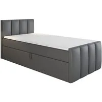 A&J MöbelLand GmbH Boxspringbett Einzelbett FUNI mit Bettkasten, Topper und gepolstertem Kopfteil. (Boxspringbett mit Bettkasten und gepolstertem Kopfteil. Inclusive Topper !, TOP ANGEBOT), Länge 216 cm Höhe 106 cm