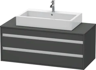 Duravit Ketho Konsolenwaschtischunterbau wandhängend Graphit Matt 1200x550x496 mm - KT665604949 KT665604949