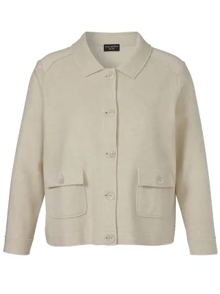 VIA APPIA DUE - Jacke Kragen 1/1 Arm Knöpfe Taschen vanille melange - Gr. - 46