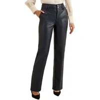 Love & Roses Lederhose Love & Roses gerade Hose aus Kunstleder, Regular (1-tlg)