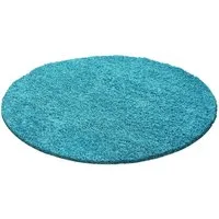 Teppich Boss Teppich Hochflor Teppich Lux Türkis, rund, Höhe: 30 mm
