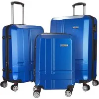 BRUBAKER Kofferset 3tlg. Hartschalen Kofferset New York - Erweiterbare Hartschalenkoffer, 4 Rollen, (Kofferset, 3 tlg., Koffer Set inkl. Handgepäck), Reisekoffer mit Zahlenschloss, 4 Rollen und Teleskopgriff