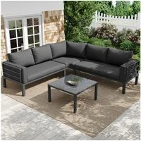 Merax Gartenlounge-Set, (Terrassenmöbel Gartensofa Gartengarnitur Sitzgruppe für 4-5 Personen, 4-tlg)