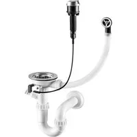 Faizee Möbel Siphon Siphon Silber mit Überlauf für das Spülbecken Automatisch Ablauf