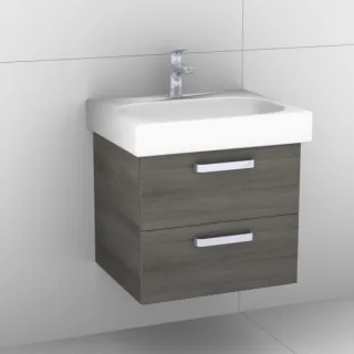 Artiqua 413 Waschtischunterschrank für Citterio 500544 ( ehem. 123560) Graphit Struktur quer, 413-WU 413-WU2L-K100-7070-401