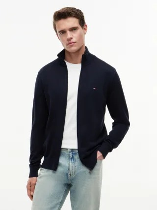 ESSENTIAL COTTON ZIP THRU Navy Blue - Gr. - L