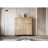 Home affaire Highboard HIGHBOARD PHUKET II, Stilvolle, grifflose Hochkommode, Breite 120cm, Mit 4 Türen und 8 Fächern und höhenverstellbaren Einlegeböden