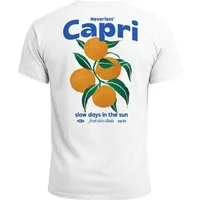Neverless Print-Shirt Herren T-Shirt Backprint Vintage Capri Orangen Grafikprint Fashion mit Print