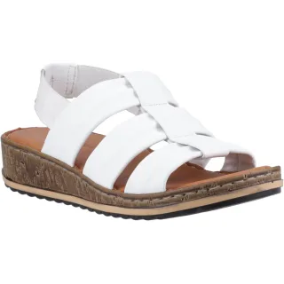Hush Puppies Eden Weite Passform Leder Damen Weiße Sandalen