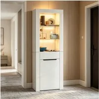 MODFU Vitrine Aktenschrank Standvitrine Aufbewahrungsschrank (Aktenschrank Standvitrine Aufbewahrungsschrank, mit Regalen Vitrinenschrank Küchenschrank Bücherschrank) für Küche Wohnzimmer Büro Esszimmer