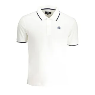 La Martina Weißes Baumwoll-Herrenpoloshirt