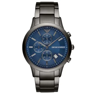 Emporio Armani AR11215 Chronograph blau Zifferblatt Gunmetal Armband Herrenuhr
