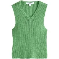 Next Trägertop Gestricktes Frottee-Trägertop mit V-Ausschnitt (1-tlg)