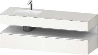 Duravit Qatego Einbauwaschtisch mit Konsolenwaschtischunterbau Weiß Supermatt 1600x500x600 mm - QA47 QA4795018840010