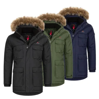 Höhenhorn Arpiglias Herren Winter Jacke Parka Parker mit Kunstfell Gefüttert M Dunkelblau