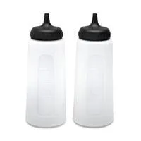 Plancha Quetsch-Flaschen, 2 teilig transparent/schwarz, 473 ml pro Flasche