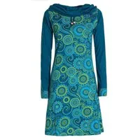 Vishes Jerseykleid Langarm Kleid Schal-Kleid Winterkleider Baumwollkleid Hippie, Goa, Ethno Style