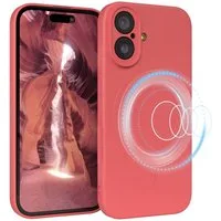 EAZY CASE Handyhülle für Apple iPhone 17 Hülle Silikon 6,3 Zoll, MagSafe Silikonhülle Kameraschutz stoßfest Handyhülle Matt Hellrot