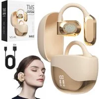 MOPUEA Bluetooth Kopfhörer Übersetzungs Kopfhörer Open-Ear-Kopfhörer Open-Ear-Kopfhörer (Clip-on Sport-Kopfhörer, Bluetooth 5.4, Offenes Ohrclip-Design, Echtzeit-Übersetzung in 144 Sprachen, Ohrhörer Übersetzergerät für Übung, Büro, Alltag, Arbeit, R